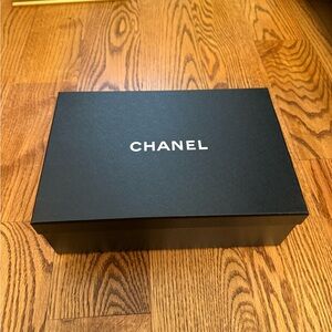 CHANEL Designer Black Empty Shoe Box with Stuffing Authentic